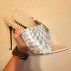 Rhinestone Nude Heels
